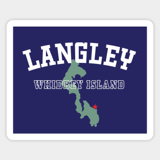 Langley, Whidbey Island WA Island Silhouette PNW Souvenir Magnet